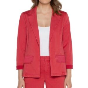 Liverpool open front fittednblazer in berry blossom - size medium, EUC